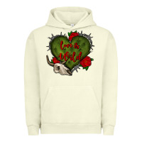 Pigment Pistachio love is wild with bullskull olivia Urban Hoodie - OliviaCreatesArt