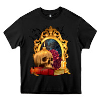 Black Halloween Skull Candles and Roses Heavy Core Tee - texasbilliewilder