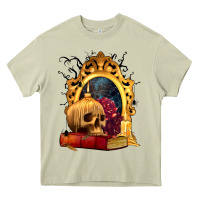 Mossy Halloween Skull Candles and Roses Heavy Core Tee - texasbilliewilder