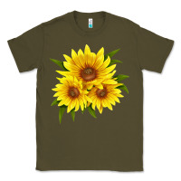 Army Green maximillian perennial sunflower Classic Tee - LillyAllenDesigns