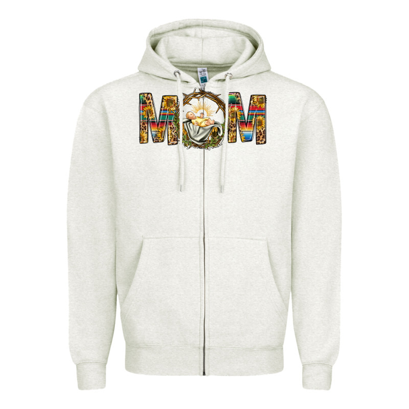 Western Mom With Baby Jesus Zipper Hoodie by BundleAndBundleShop | Teevron