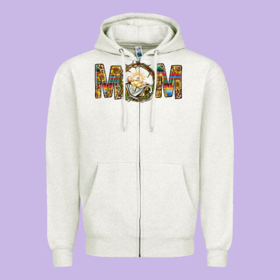 Western Mom With Baby Jesus Zipper Hoodie Designed By Bundleandbundleshop