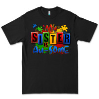 Black my sister is ausome autism Premium Tee - Zillion Design Studio