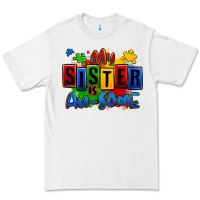 White my sister is ausome autism Premium Tee - Zillion Design Studio