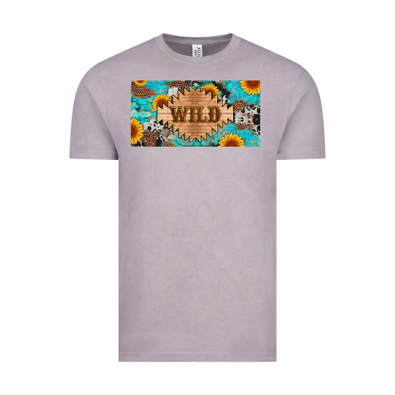 Western Wild And Sunflower Leopard Turquoise Cowhide Licanse Plate Vintage Tee by Artiststas | Teevron