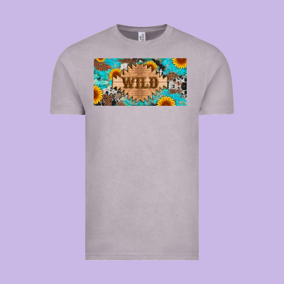 Western Wild And Sunflower Leopard Turquoise Cowhide Licanse Plate Vintage Tee Designed By Artiststas