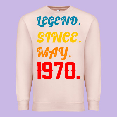 Legend Since May 1970 Premium Sweatshirt Designed By Bettercallsaul