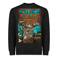 Black Western Buck Deer Garden Heavyweight Sweatshirt - LillyAllenDesigns