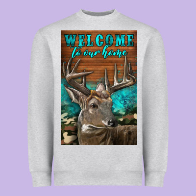 Western Buck Deer Garden Heavyweight Sweatshirt Designed By Lillyallendesigns