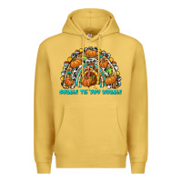Antique Gold Gobble Til You Wobble with Rainbow Premium Hoodie - texasbilliewilder