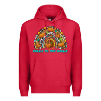 Cardinal Gobble Til You Wobble with Rainbow Premium Hoodie - texasbilliewilder