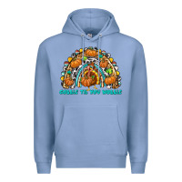 Colony Blue Gobble Til You Wobble with Rainbow Premium Hoodie - texasbilliewilder