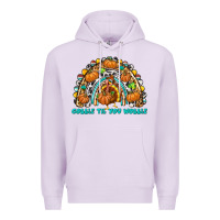 Lilac Gobble Til You Wobble with Rainbow Premium Hoodie - texasbilliewilder
