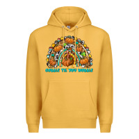 Mustard Gobble Til You Wobble with Rainbow Premium Hoodie - texasbilliewilder