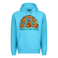Ocean Blue Gobble Til You Wobble with Rainbow Premium Hoodie - texasbilliewilder