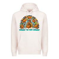 Pale Pink Gobble Til You Wobble with Rainbow Premium Hoodie - texasbilliewilder