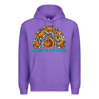 Purple Gobble Til You Wobble with Rainbow Premium Hoodie - texasbilliewilder