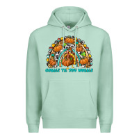 Seafoam Gobble Til You Wobble with Rainbow Premium Hoodie - texasbilliewilder