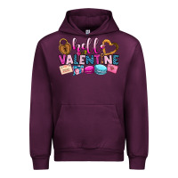 Mauve Wine hello valentine Urban Hoodie - OliviaCreatesArt