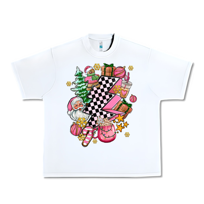 Pink Christmas Lightning Bolt Urban Heavy Tee by AdoDesignShop | Teevron
