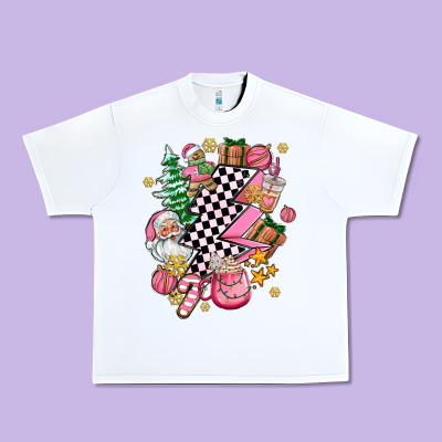 Pink Christmas Lightning Bolt Urban Heavy Tee Designed By Adodesignshop