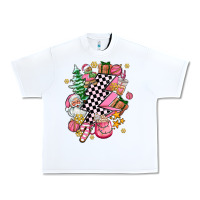 White pink christmas lightning bolt Urban Heavy Tee - AdoDesignShop