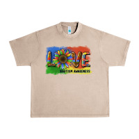 French Oak sunflower love autism awareness Urban Heavy Tee - BarkalooDesign