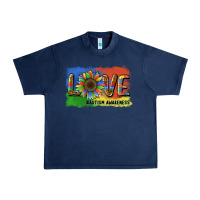 Navy sunflower love autism awareness Urban Heavy Tee - BarkalooDesign