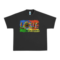 Pigment Black sunflower love autism awareness Urban Heavy Tee - BarkalooDesign