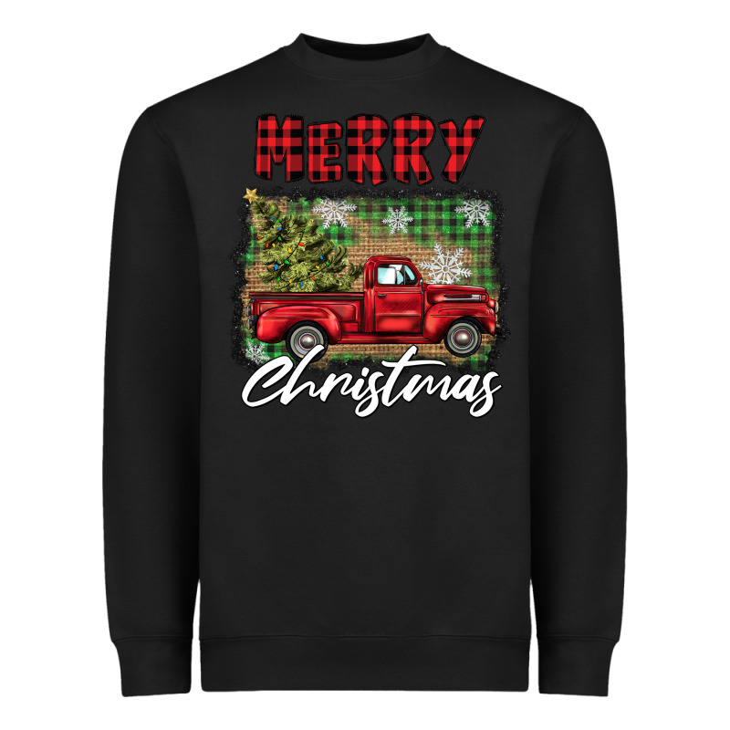 Merry Christmas Truck Heavyweight Sweatshirt by BarkalooDesign | Teevron