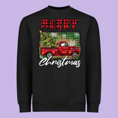 Merry Christmas Truck Heavyweight Sweatshirt Designed By Barkaloodesign