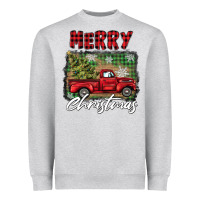 Heather Grey merry christmas truck Heavyweight Sweatshirt - BarkalooDesign