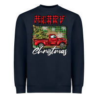Navy merry christmas truck Heavyweight Sweatshirt - BarkalooDesign