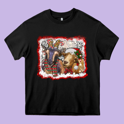 Christmas Goats Heavy Core Tee Designed By Ranaportraitstore