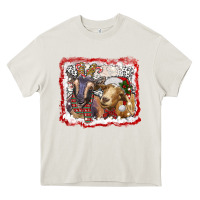 Cream christmas goats Heavy Core Tee - RanaPortraitStore