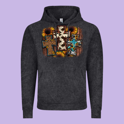 Cross Background Vintage Hoodie Designed By Jahusdesignshop