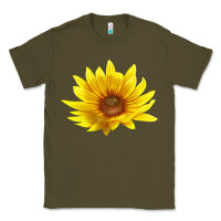 Army Green Maximillian Perennial Sunflower Classic Tee - LillyAllenDesigns