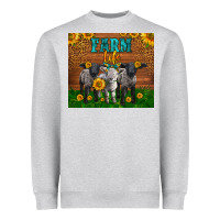 Heather Grey Western Baby Sheeps Farm Life Garden Heavyweight Sweatshirt - LillyAllenDesigns