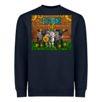 Navy Western Baby Sheeps Farm Life Garden Heavyweight Sweatshirt - LillyAllenDesigns