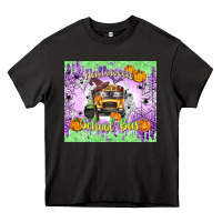 Asphalt Halloween School Bus Heavy Core Tee - texasbilliewilder
