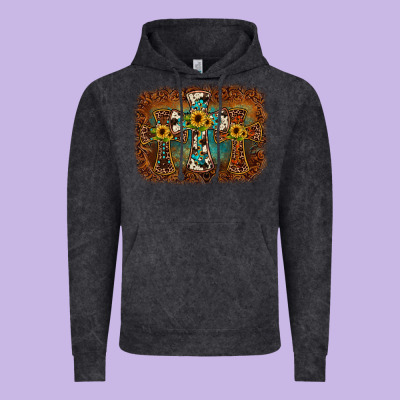 Cross Backgraund Vintage Hoodie Designed By Jahusdesignshop