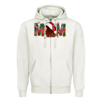 Western Mom With Woman In Santa Hat Zipper Hoodie | Teevron