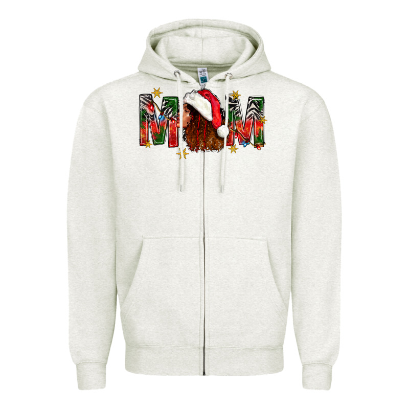 Western Mom With Woman In Santa Hat Zipper Hoodie by BundleAndBundleShop | Teevron