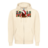 Sandshell Western Mom With Woman In Santa Hat Zipper Hoodie - BundleAndBundleShop