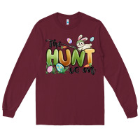 Burgundy the hunt is on Long Sleeve Tee - MaliasSmallBusiness
