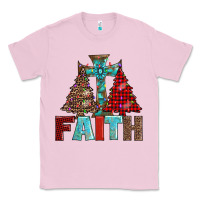 Bubblegum Pink cross and christmas trees Classic Tee - AdoDesignShop
