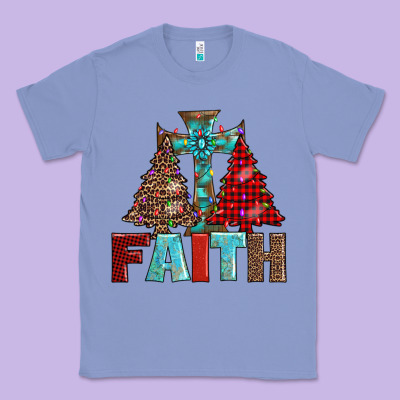 Cross And Christmas Trees Classic Tee Designed By Adodesignshop