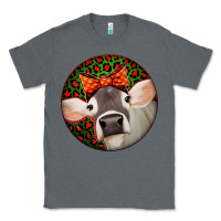 Charcoal Heather Christmas Cow, Classic Tee - Jasminsmagicworld