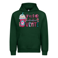 Forest Green v is for valentine venti coffee cup Urban Hoodie - OliviaCreatesArt
