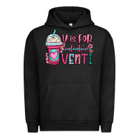 Pigment Black v is for valentine venti coffee cup Urban Hoodie - OliviaCreatesArt